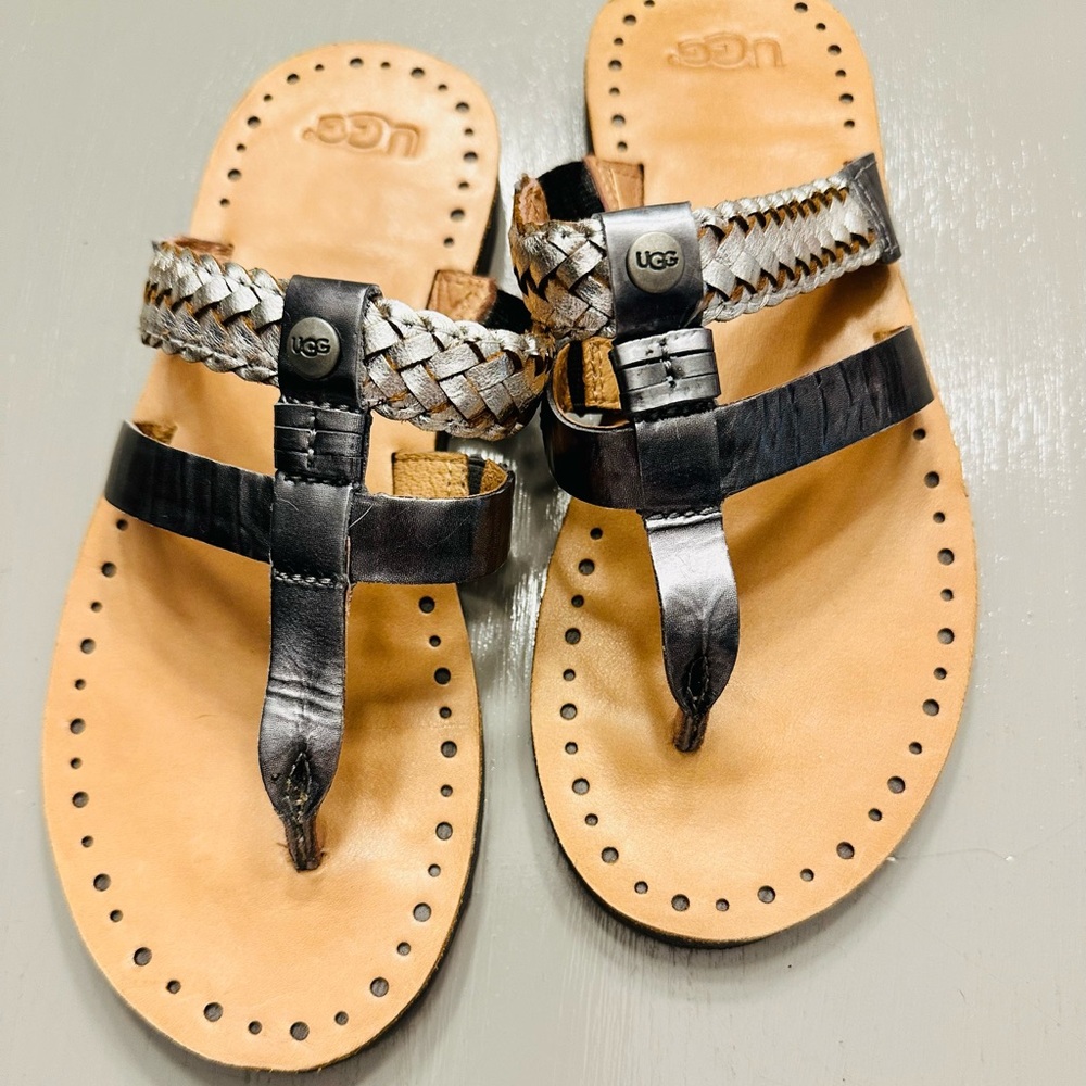UGG metallic leather sandals